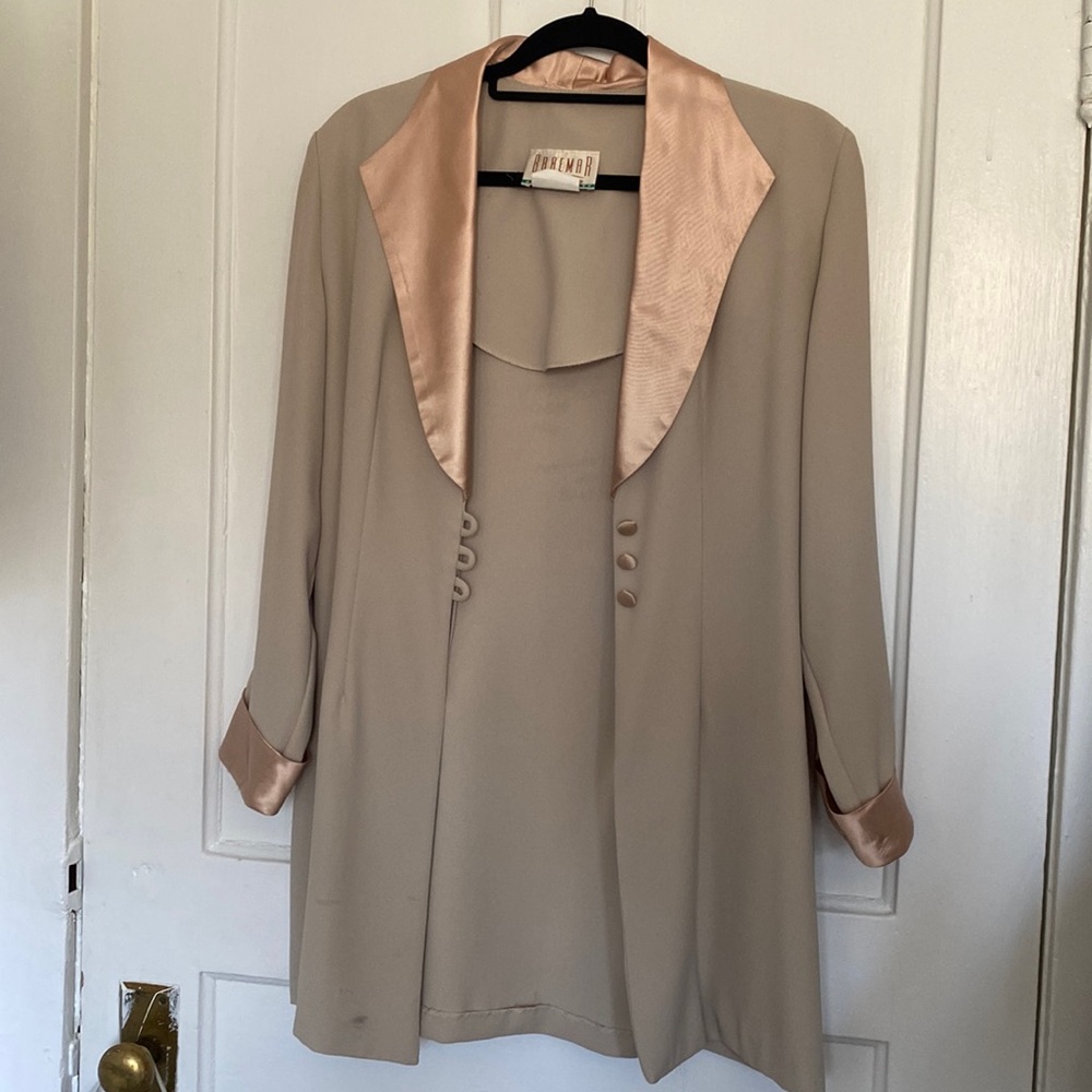 Jeremy Scott Cream Blazer with Satin Lapel
